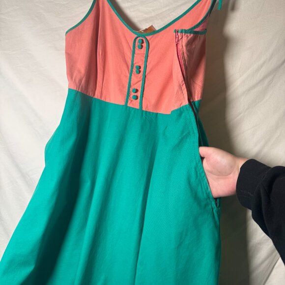 Modcloth Color Block Lined Swing Dress with Pockets - Picture 5 of 6